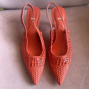 Zara woven sling back